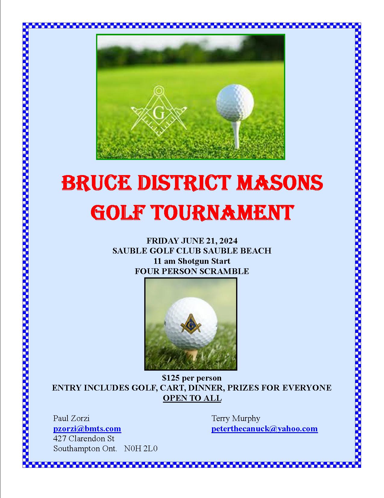 Masonic Golf Tournament June 2024